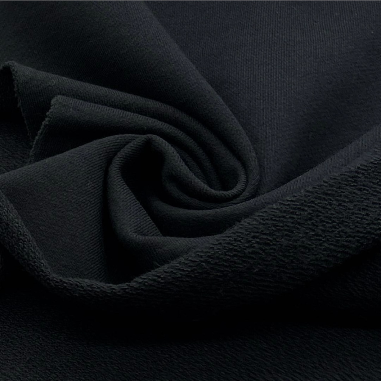 ★TC191◆3.3m◆ラスト1点！綿100％裏毛ニット生地◆ブラック