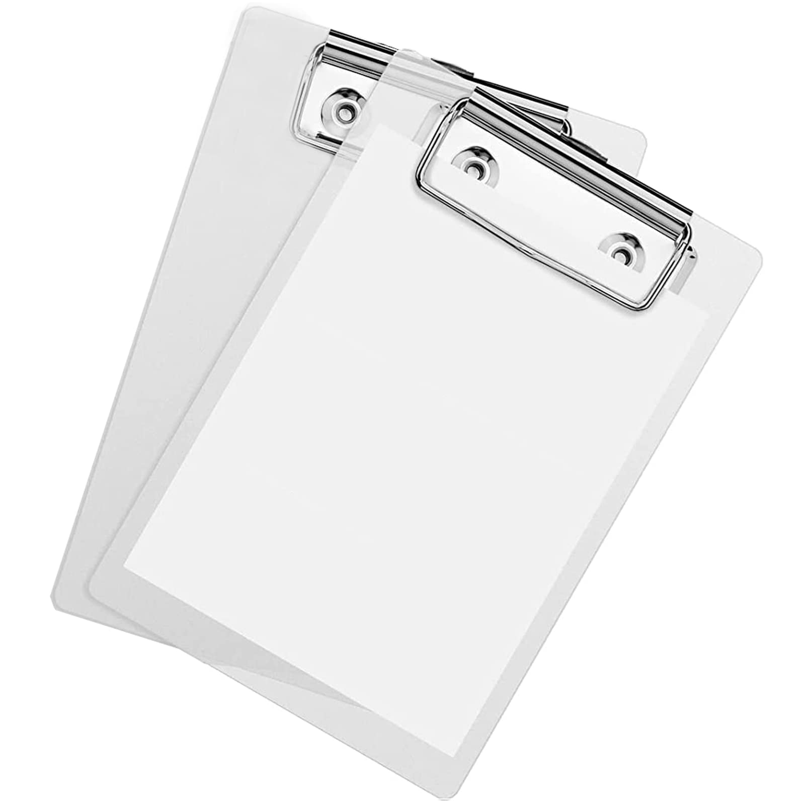 クリップボード ミニサイズ 15 x 10cm 2枚セット ポケットサイズ 書類整理 バインダー メモ帳 保管 伝票バインダー 携帯便利 (透明)