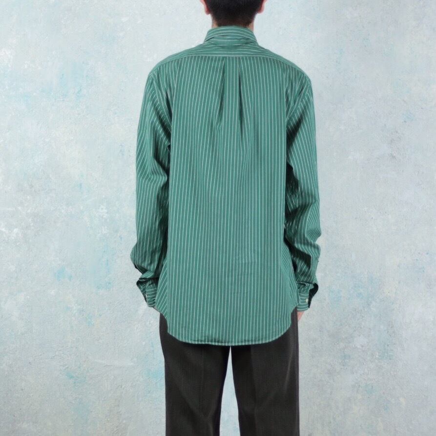 Ralph Lauren モスグリーン ストライプシャツ 【FF-2992】 | cv