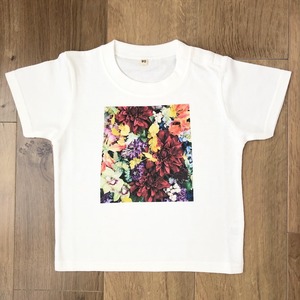 フラワーアート　キッズTシャツ「祈り」ホワイト（80/90サイズ）