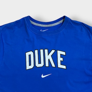 【NIKE】カレッジロゴ DUKE デューク大学 ロンT ロングTシャツ 長袖Tシャツ ロゴ プリント スウッシュ X-LARGE ビッグサイズ ブルー ナイキ US古着