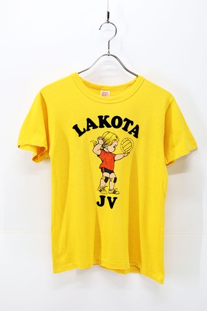 Used Womens 70s USA "LAKOTA" Volley Ball Girl T-Shirt Size M 古着
