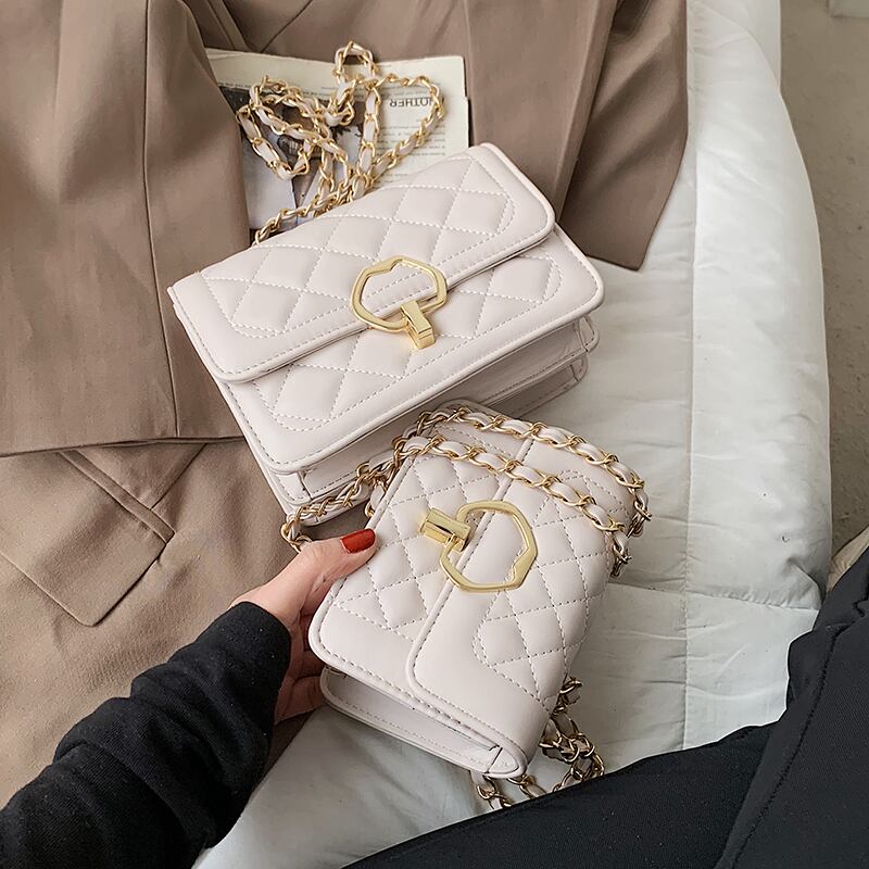 チェーン スクウェア メッセンジャーバッグ 手作りハンドバック7356465268