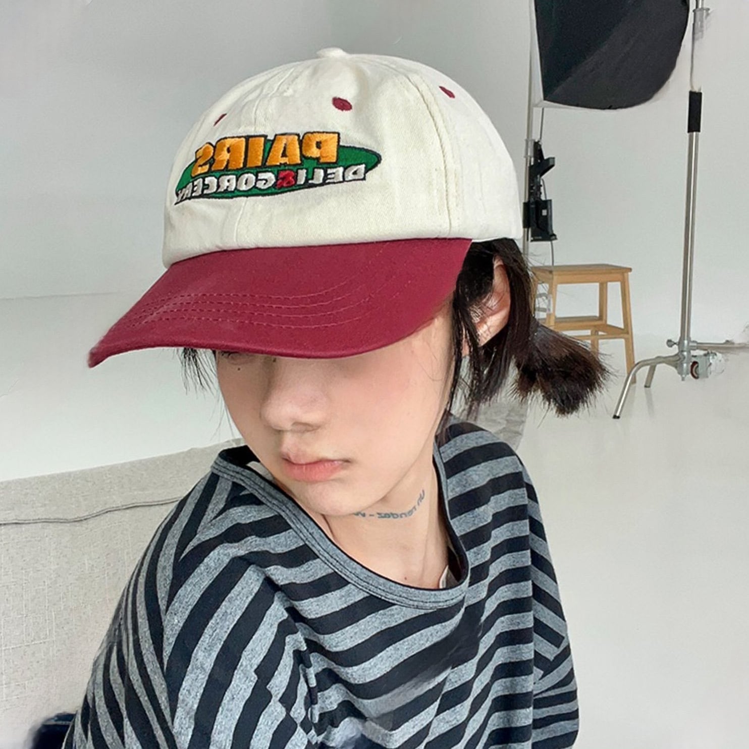 日本未入荷 CHUU★バイカラーロゴキャップ バイカラーロゴキャップ #3カラー 【ユニセックス/韓国ブランド