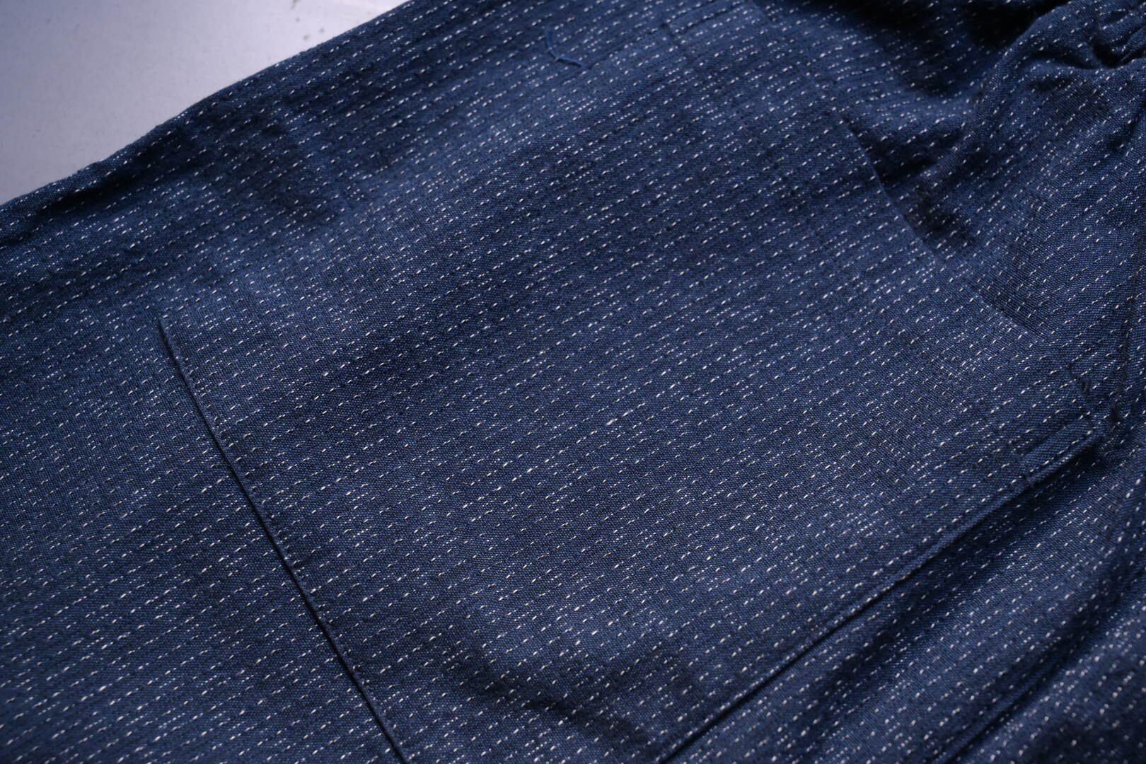 うなぎの寝床 MONPE 板染 ストレッチネイビー | 鎌倉倶楽部 茶寮