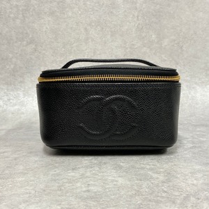 CHANEL シャネル 横型バニティバッグ キャビア ブラック ４番台 7085-02205