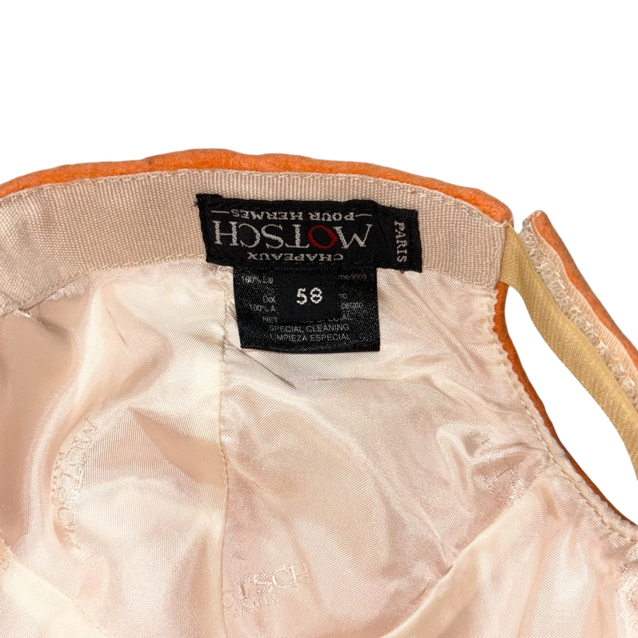 vintage HERMES × MOTSCH orange felt cap