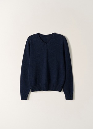 [NOTHING WRITTEN] Marsh V-Neck Pullover (Navy) 正規品 韓国ブランド 韓国通販 韓国代行 韓国ファッション ナッシングリトゥン 日本 店舗