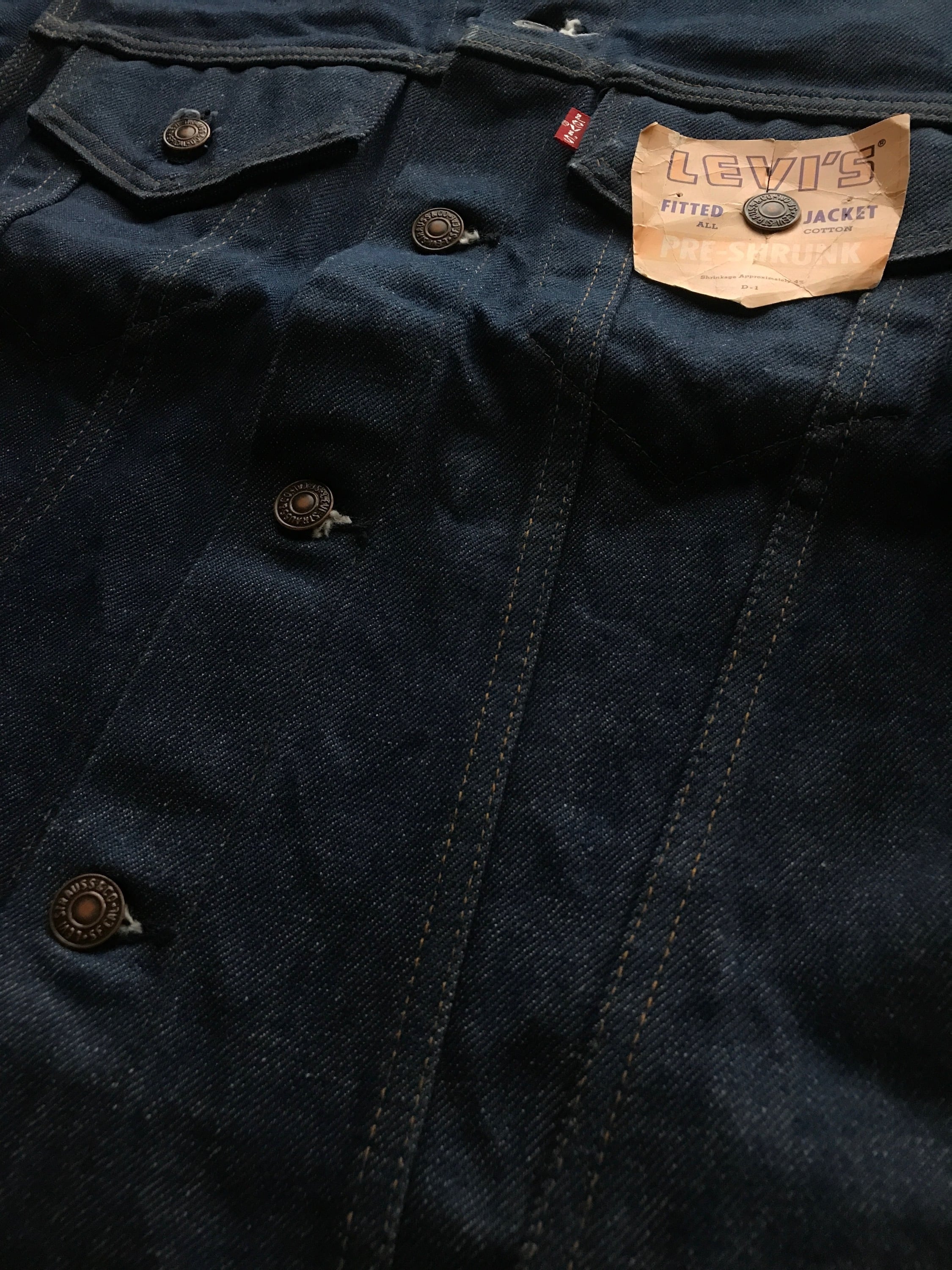 70's Levi's 71205 デニムジャケット レア！ ロング丈 貴重サイズ 表記(34L) DEADSTOCK