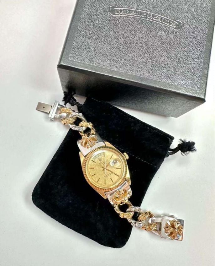 CHROME HEARTS クロムハーツ 22K コンビ ブレスレット ロレックス