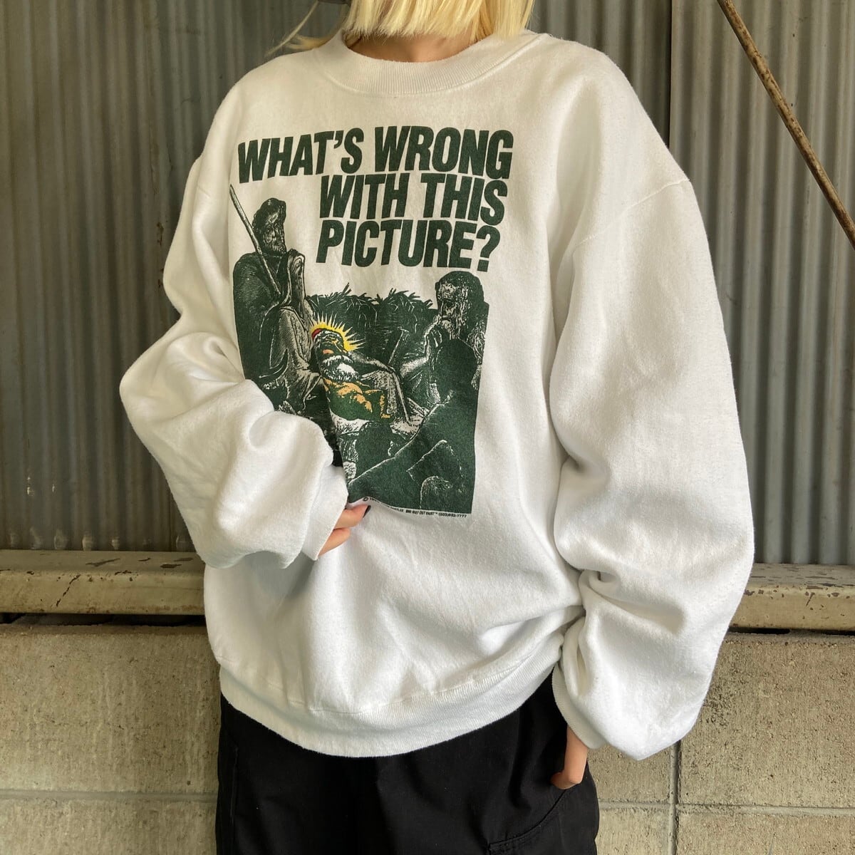 USA製 90年代 LIVING EPISTLES プリントスウェットシャツ メンズXL