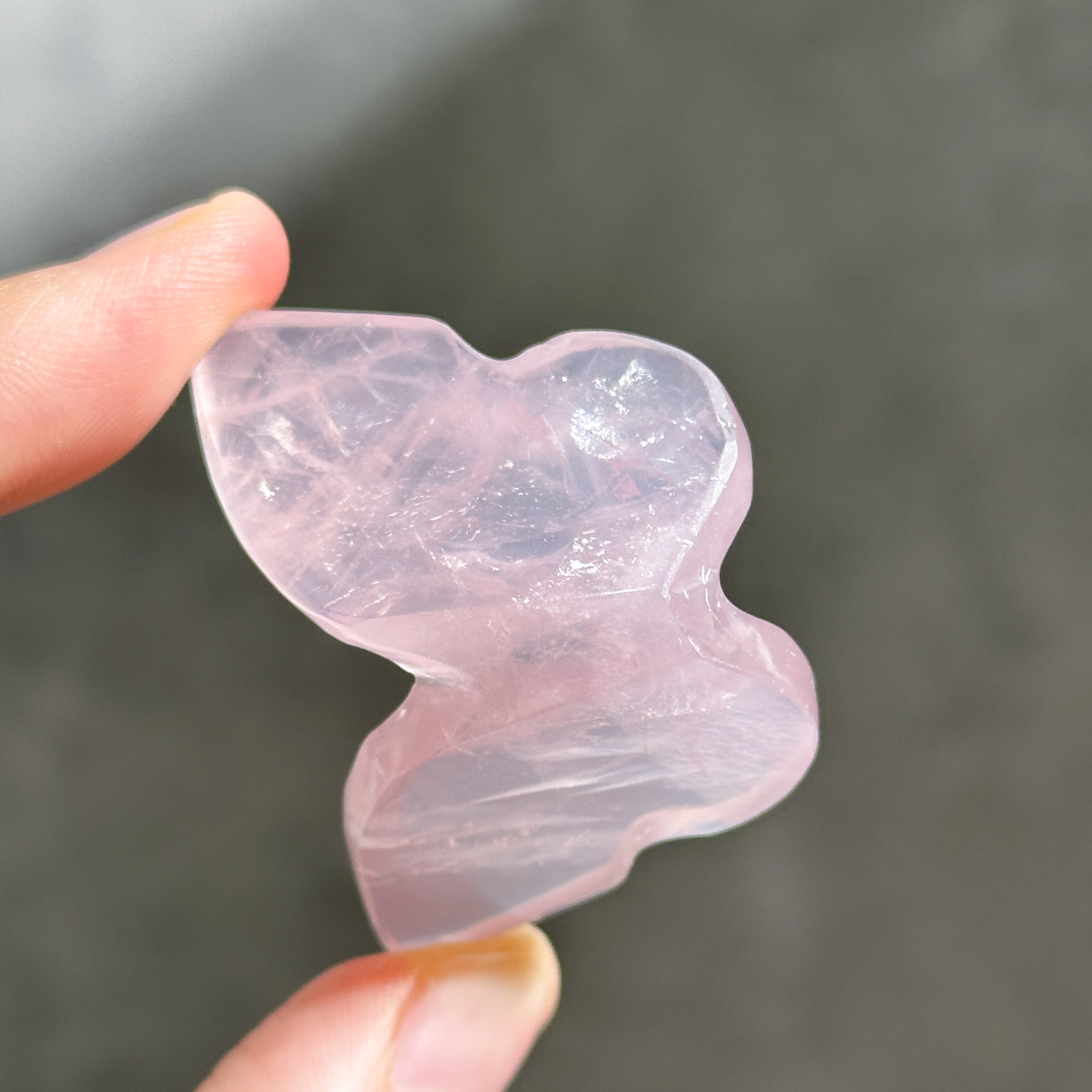 ローズクォーツ 3D蝶 03◇ Rose Quartz Butterfly ◇天然石・鉱物