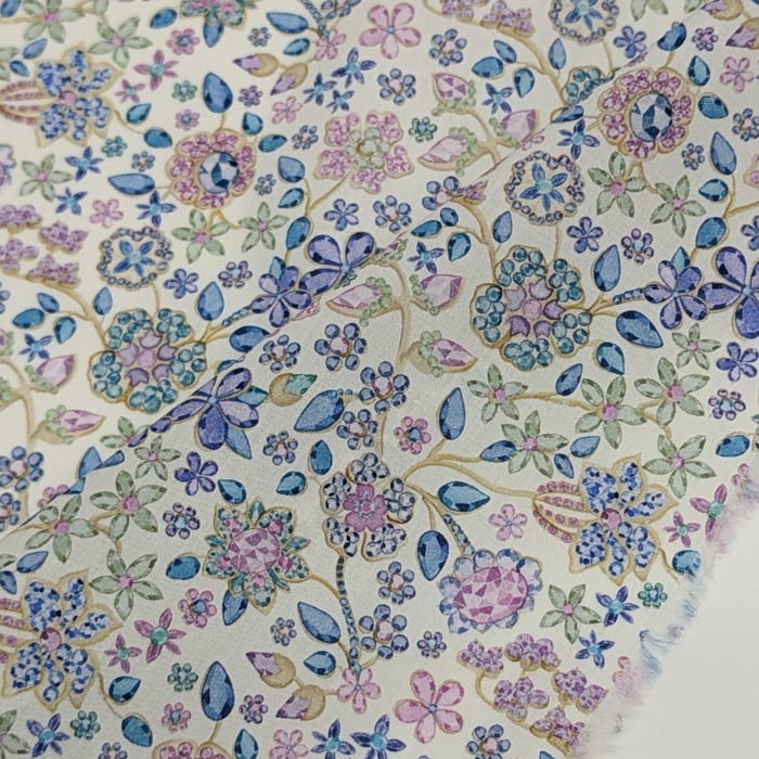 リバティ・ファブリックス タナローン Fiona Devaux フィオナ・ドゥヴォー ブルー 約108×50cm