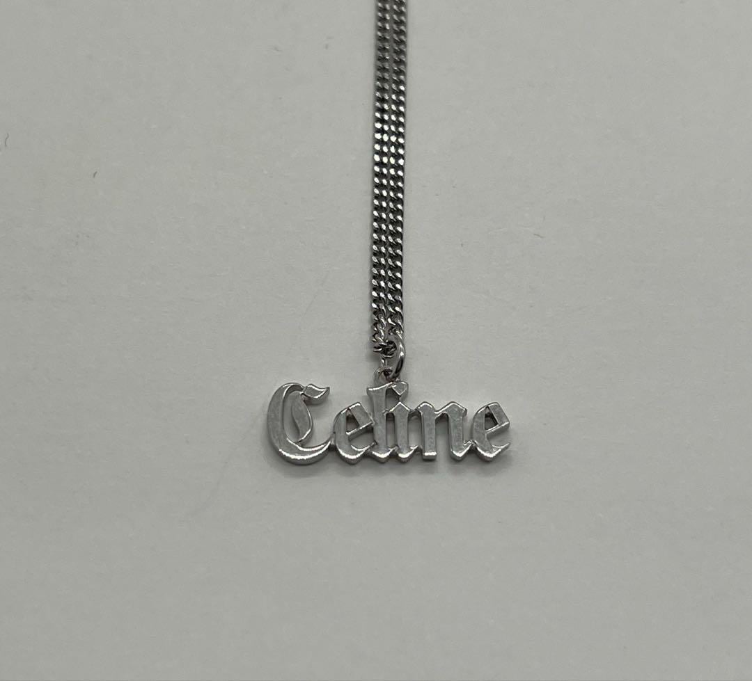 セリーヌ CELINE ゴシックロゴ ネックレス Ag925 SV シルバー セリーヌ CELINE ゴシックロゴ ネックレス Ag925 SV シルバー
