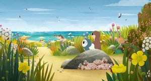 【数量限定】パフィンの小さな島 Blu-ray〈ババぬいぐるみキーホルダー＋キャラクターシール〉セット