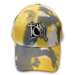 T.C.R EMBROIDERY TIE DYE CAP - YELLOW / GRAY