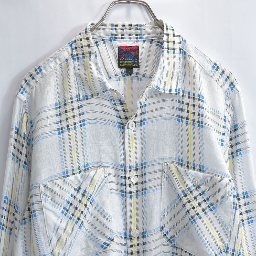 BRUNABOINNE】4008N リネン長袖シャツ BRUNABOINNE(ブルーナボイン