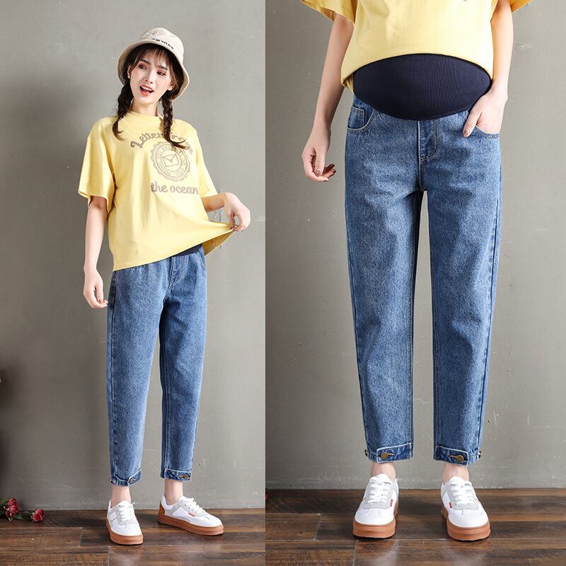 【新作】【送料無料】 マタニティウェア2020春夏オールマッチファッション大根9点薄手のルーズワイドレッグデニム妊娠中のベリーリフトパンツ-アリババ スプリング 春物 サマー 夏物 expec279057693488