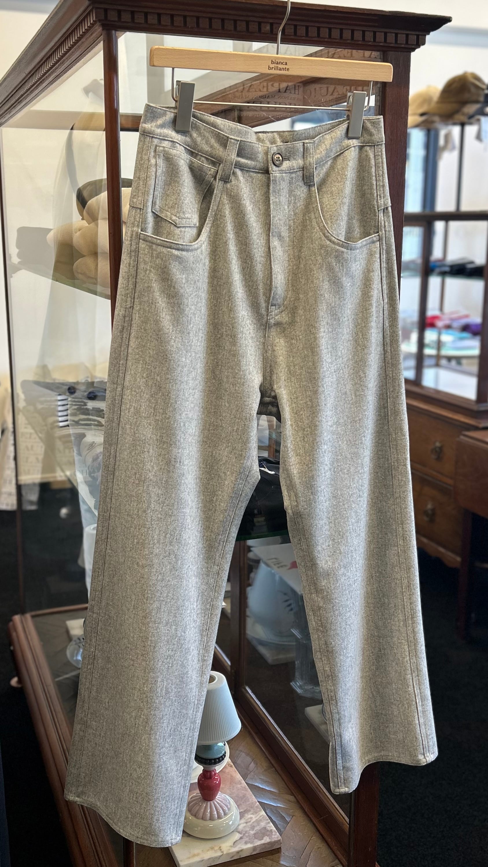 SOFIE D'HOORE -PHILL- low crotch chino trouser :LIGHT GREY MELANG,