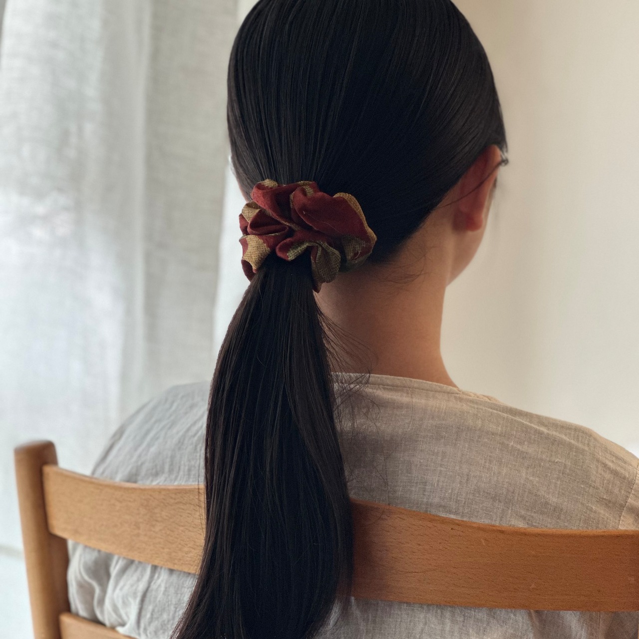 No.12 | リサイクルサリー　シュシュ＆ミニ三角スカーフ