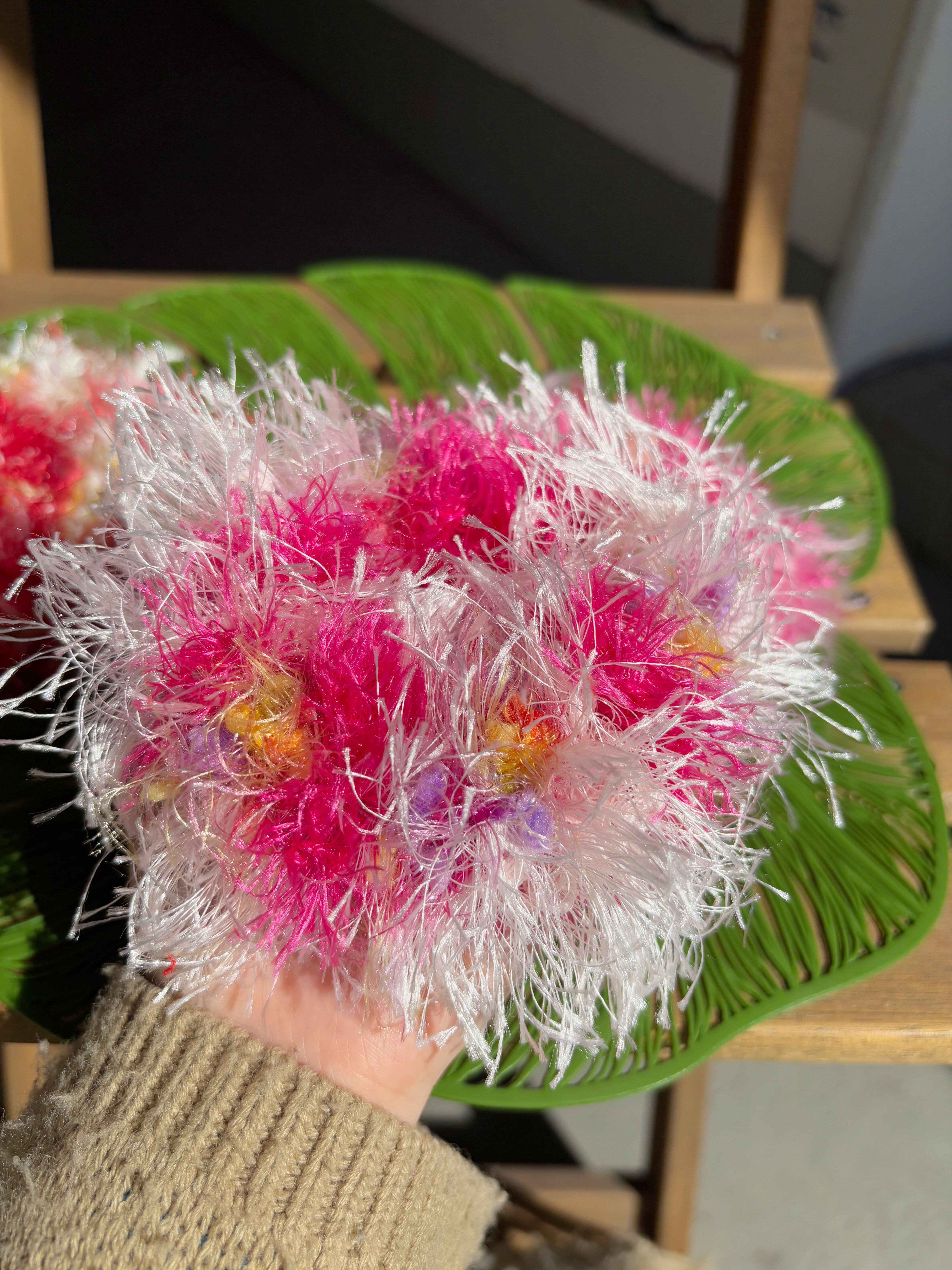 ハワイアン ハンドメイド ヤーンシュシュ ブレスレット フラ ハワイの