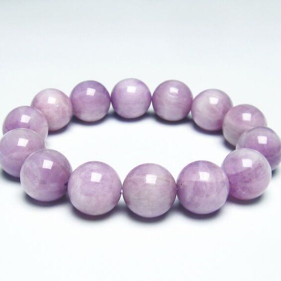 クンツァイト ブレスレット 16mm ミルキークンツァイト 一点物 111-19681