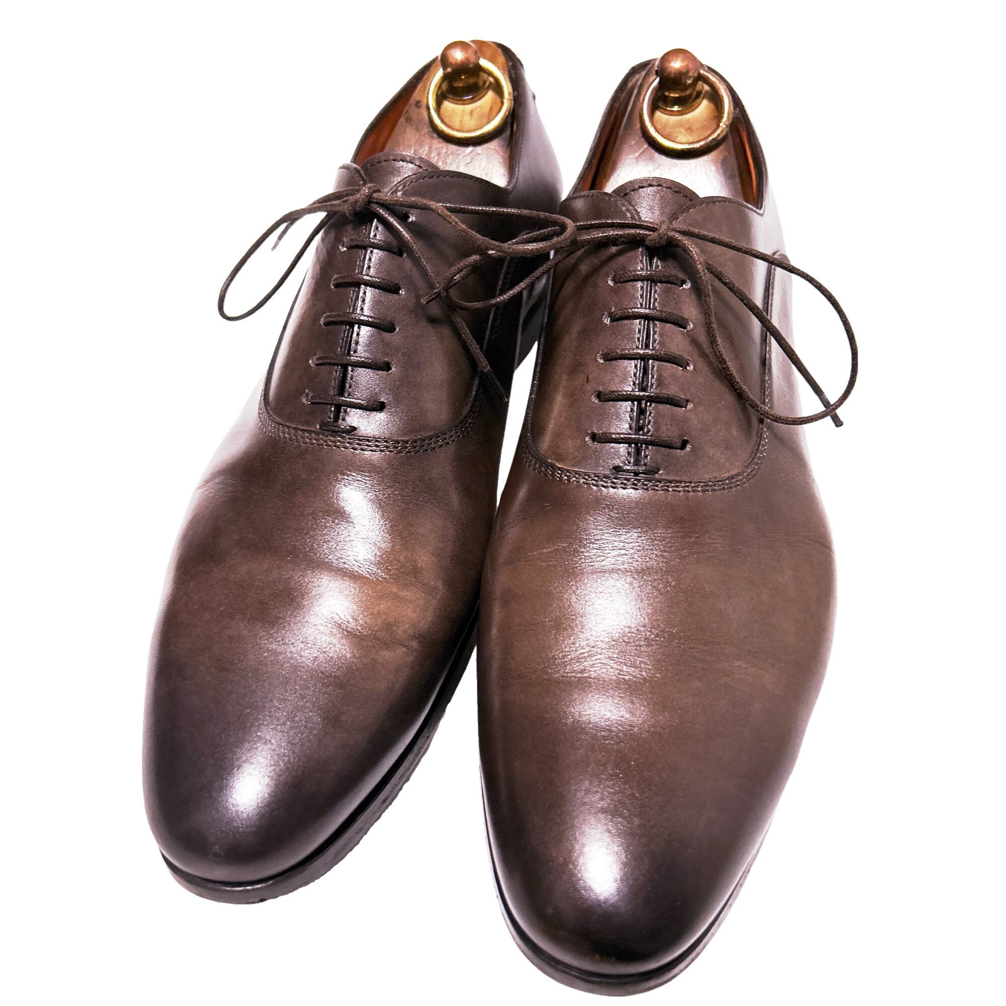 SANTONI サントーニ プレーントゥ 付属品あり ブラウン UK7F