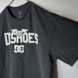 DC　クルーネック　プリントTシャツ　半袖　ブラック　XL