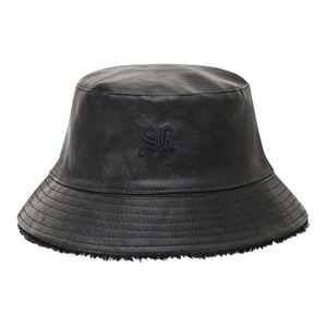 【SUPPLIER】Faux Leather Reversible Bucket Hat