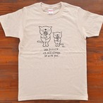 にゃんきーとすＴシャツ「フラワー」ヘザーベージュ