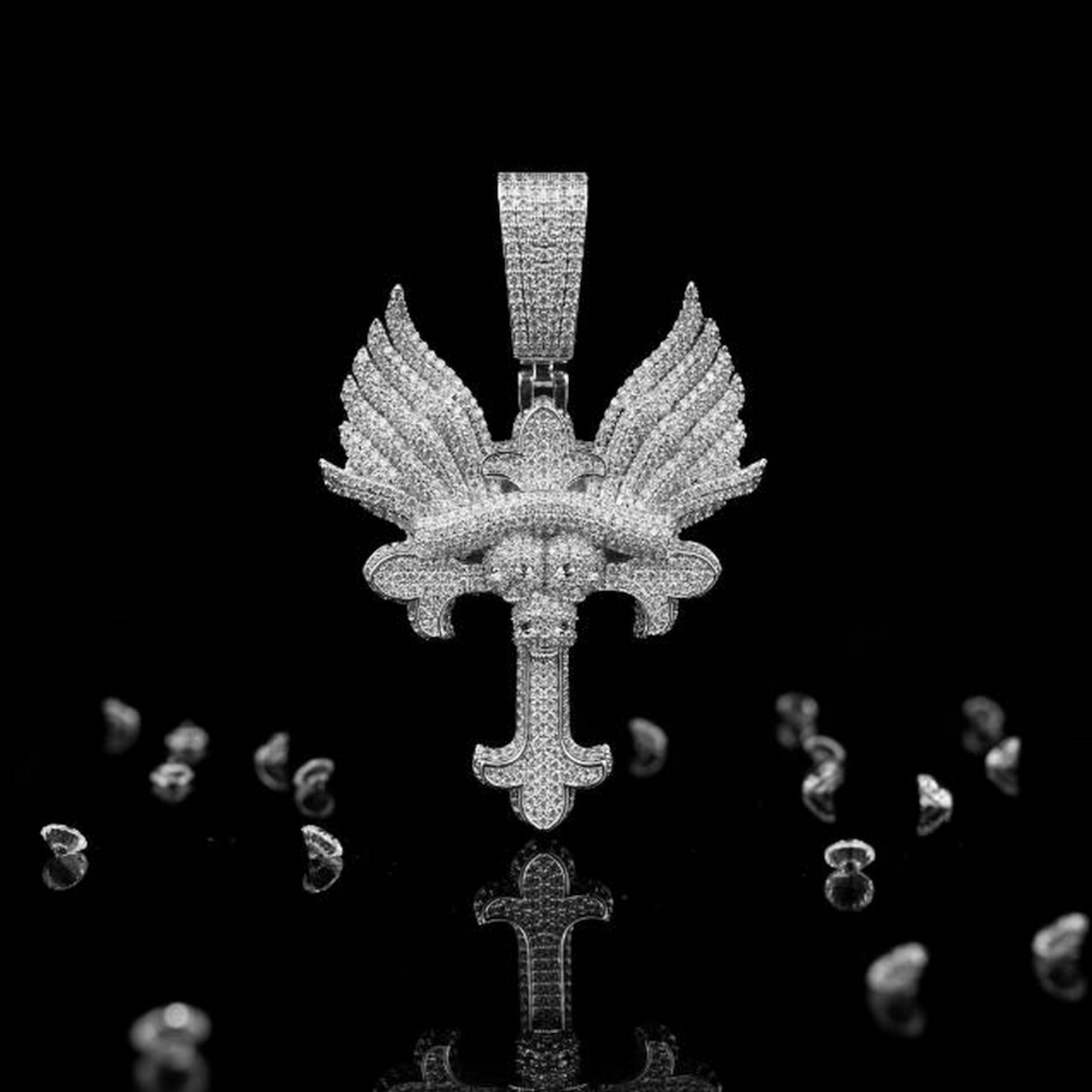 翼クロス ネックレス W170