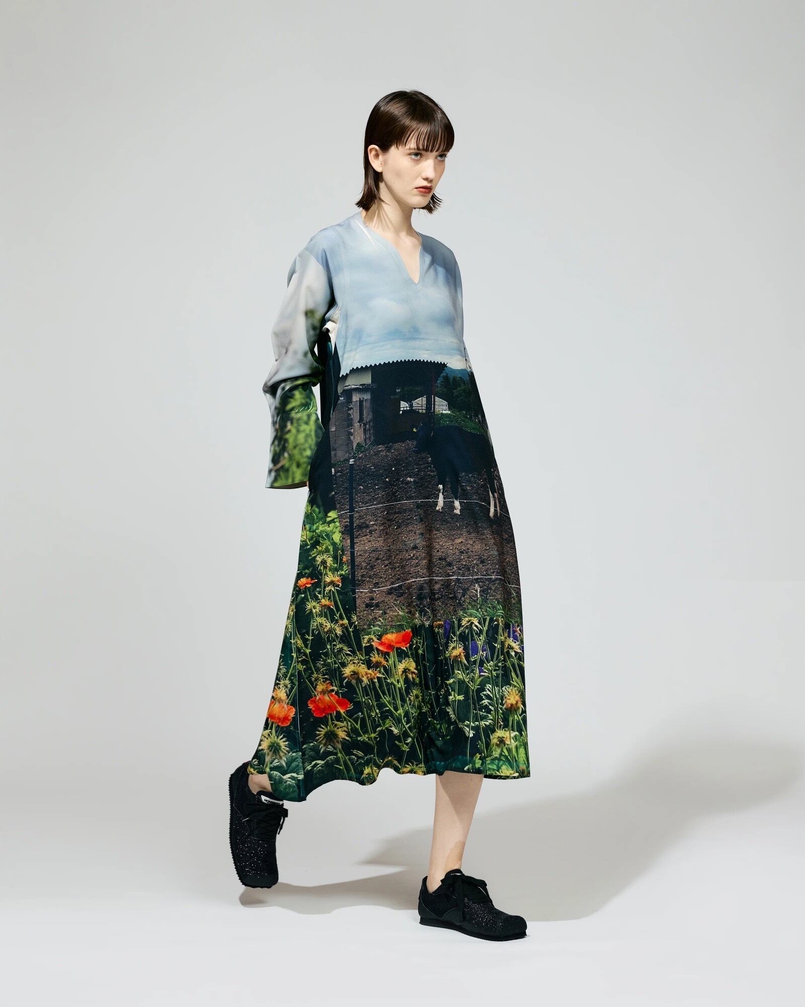 25SS】NON TOKYO ダイレクトプリントプルオーバーワンピース（COW) NON