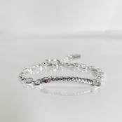 SNAKE CHAIN BRACELET w/ RUBY / スネークチェーンブレスレットルビーアイズ