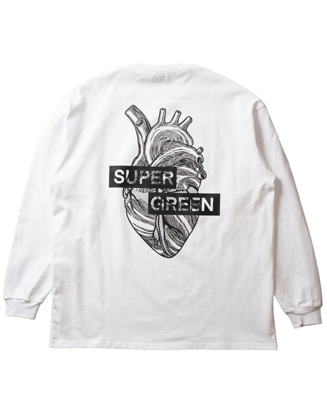 SG HEART  Heavy L/S T-shirt 10.6oz（White）