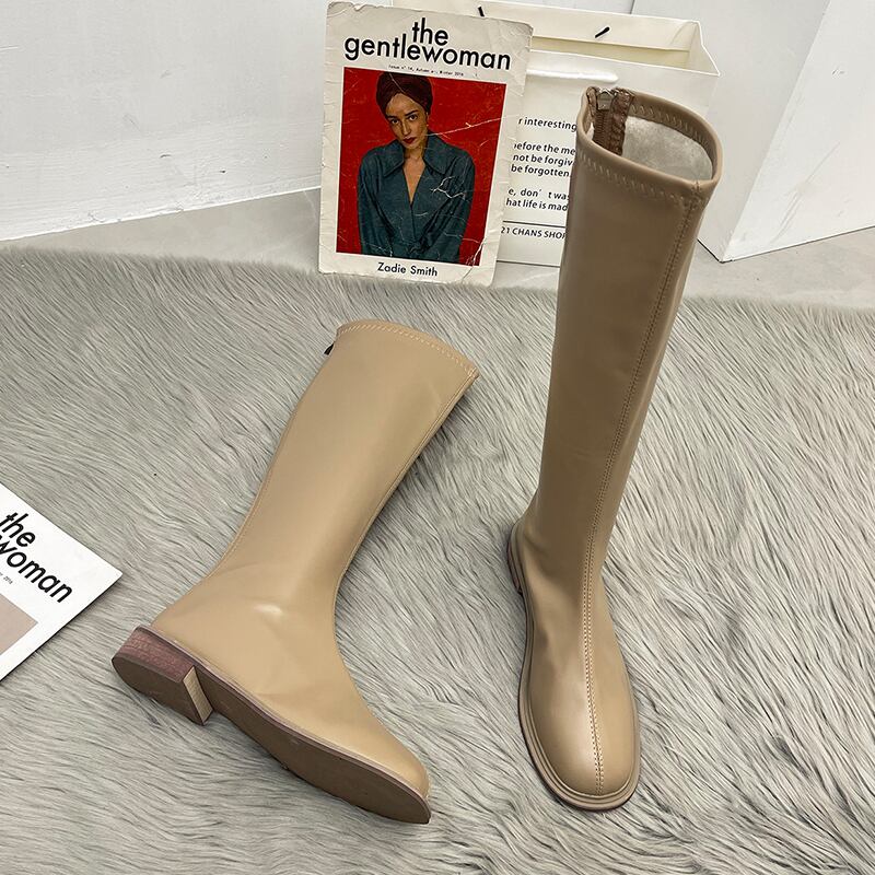 ブラウンブーツウィンタースタイルジッパーオータム 靴 シューズ 秋物 冬物 部族の婦人靴65562966600