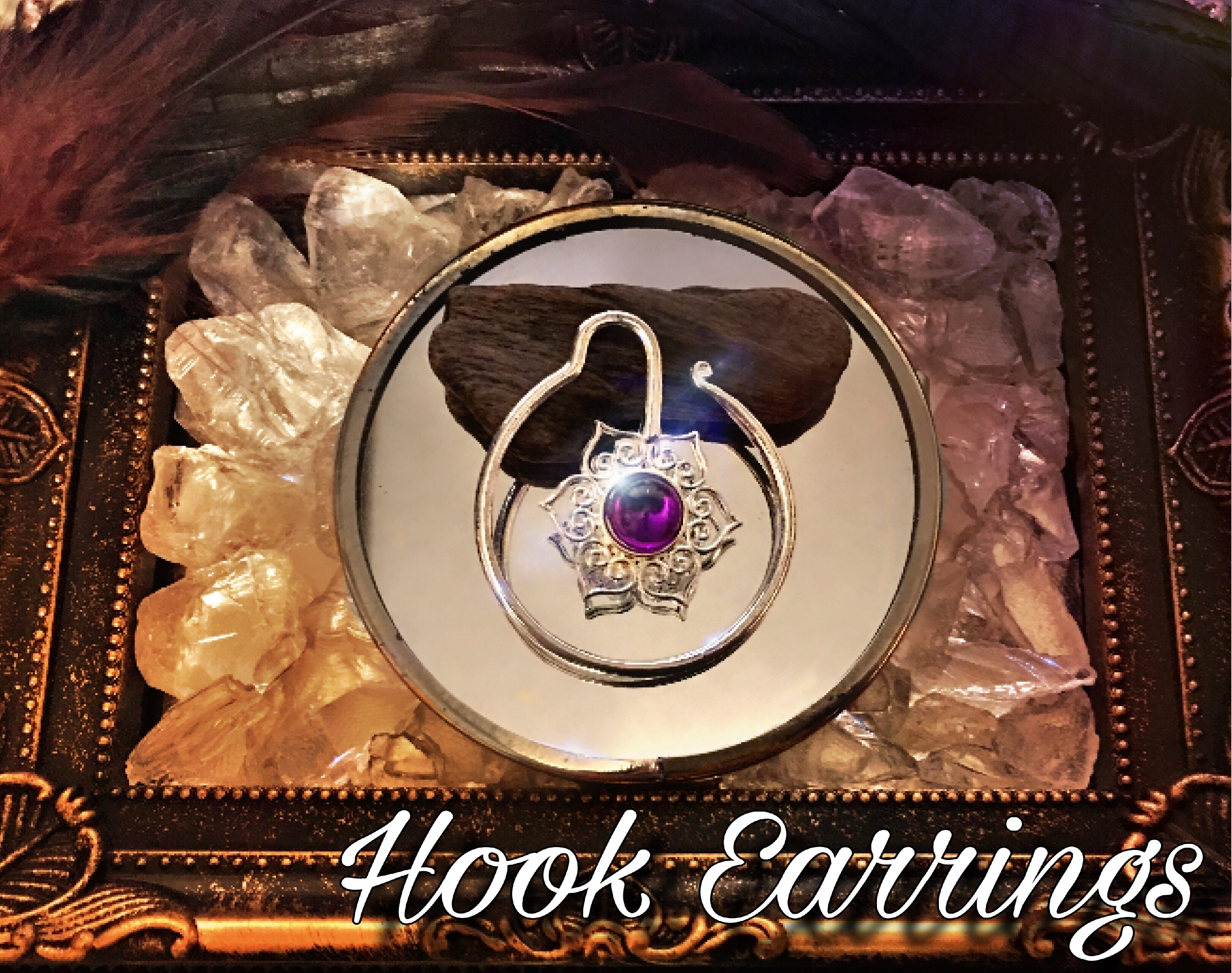 1ペア フックピアス ゴシック パンク ロック 魔女 Witch 