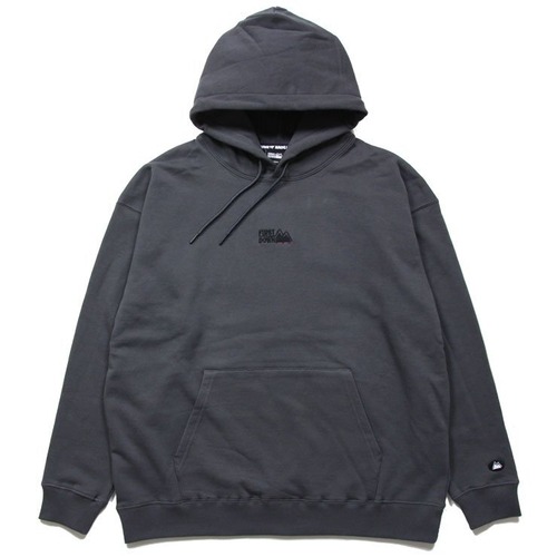 FIRST DOWN (ファーストダウン) PRINT PULLOVER PARKA プリント プルオーバーパーカー スクエアロゴ  グレー F872509