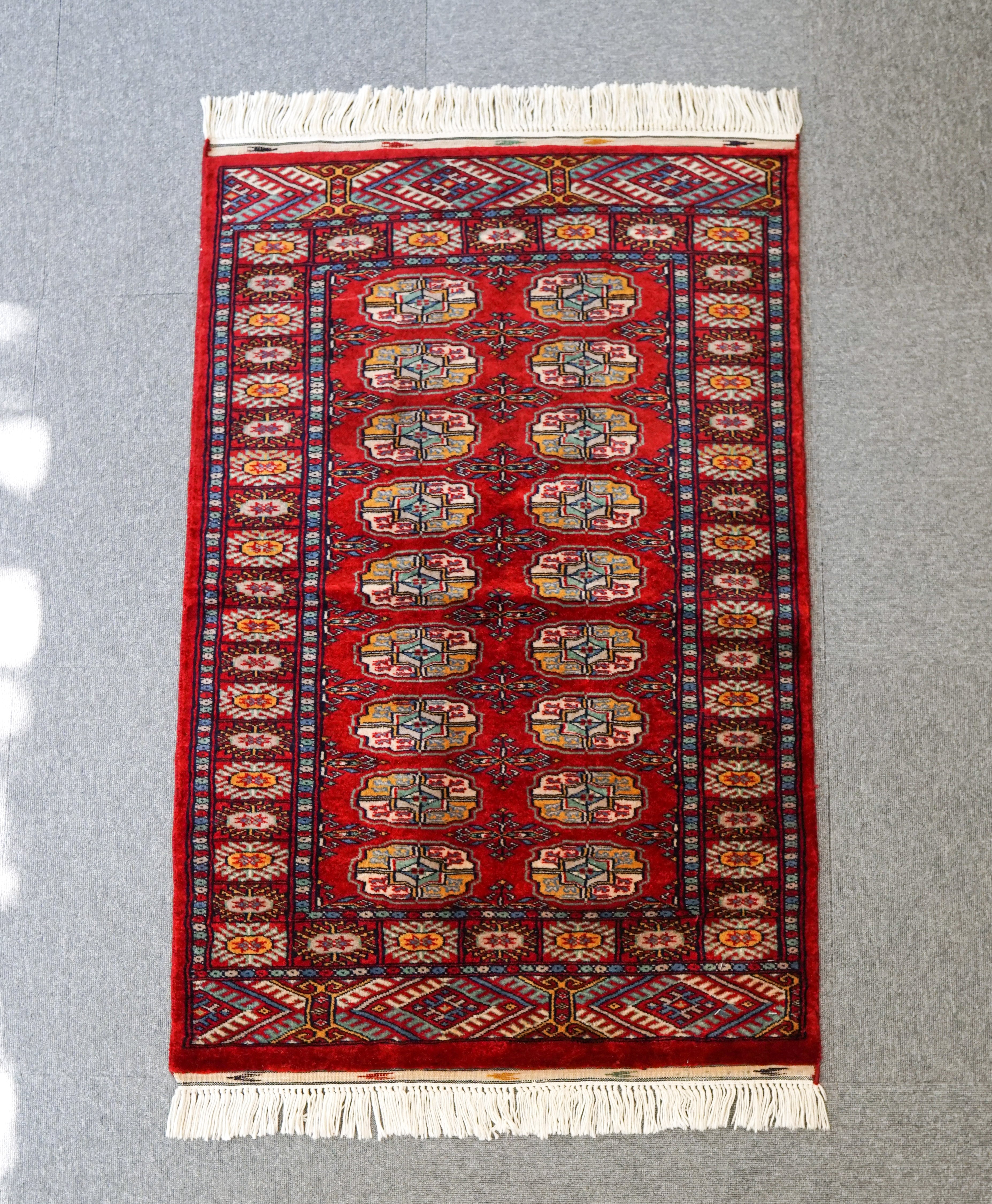 パキスタン手織り絨毯 ウール size:121×77cm トルクメン絨毯 - 通販