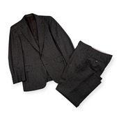 上下 90s BURBERRY バーバリー セットアップ テーラードジャケット スラックス 96-86-170 AB5/ダークグレー系 メンズ ビンテージ