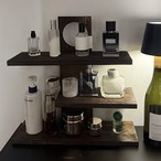 【木製 インテリア ディスプレイラック】 卓上収納 キッチン収納 コスメ フィギュア 香水 コレクション オタ活 装飾 展示 リビング オフィス カフェ