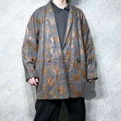 special leather pattern half coat