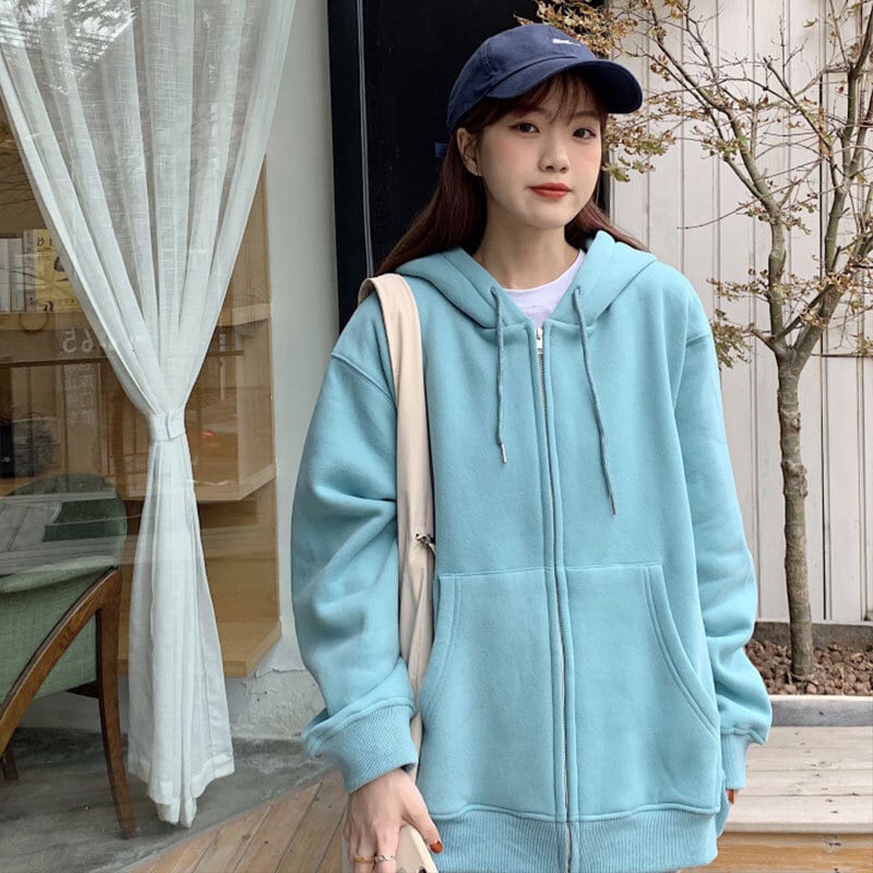 セーター オータムウィンタールーズカジュアルソリッド カラーフードトップス ロング ストリート 秋物 冬物 ソリッドカラー 萌量不足86488139401