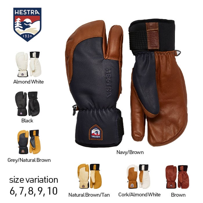 23-24 HESTRA 3-Finger Full Leather Short ヘストラ グローブ 手袋 GLOVE 3本指 フルレザー  スノーボード スノボー スキー メンズ レディース