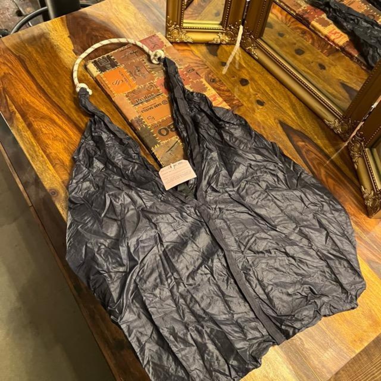 France Parachute shoulder bag Black dyed　フランス　パラシュートショルダーバッグバッグ ブラック染　ショルダーバッグ