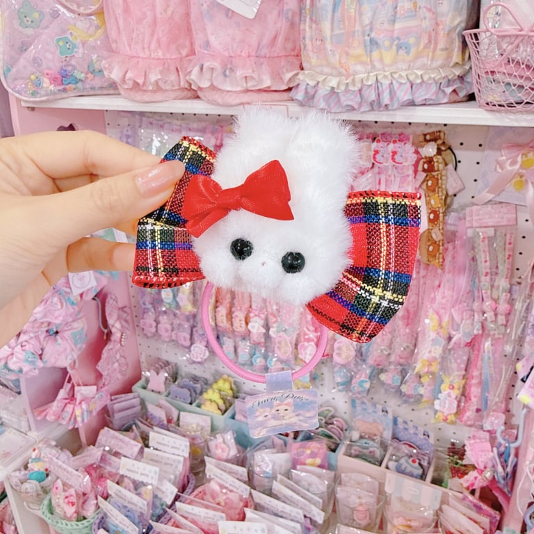 【G6】42-10タータンチェックモグモグちゃんヘアゴム