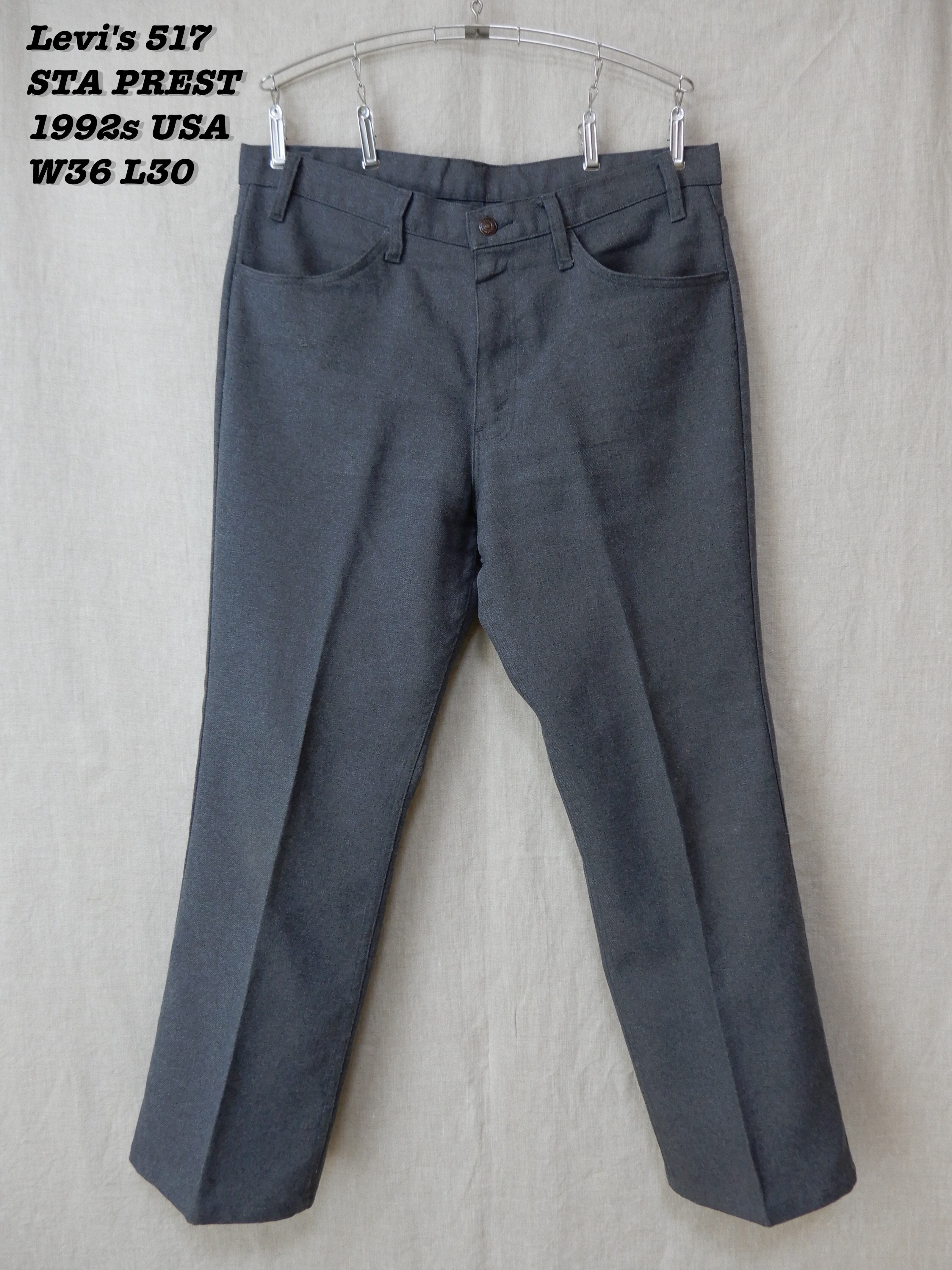 Levi's 517 STA PREST GRAY USA 92s W36L30 - スラックス