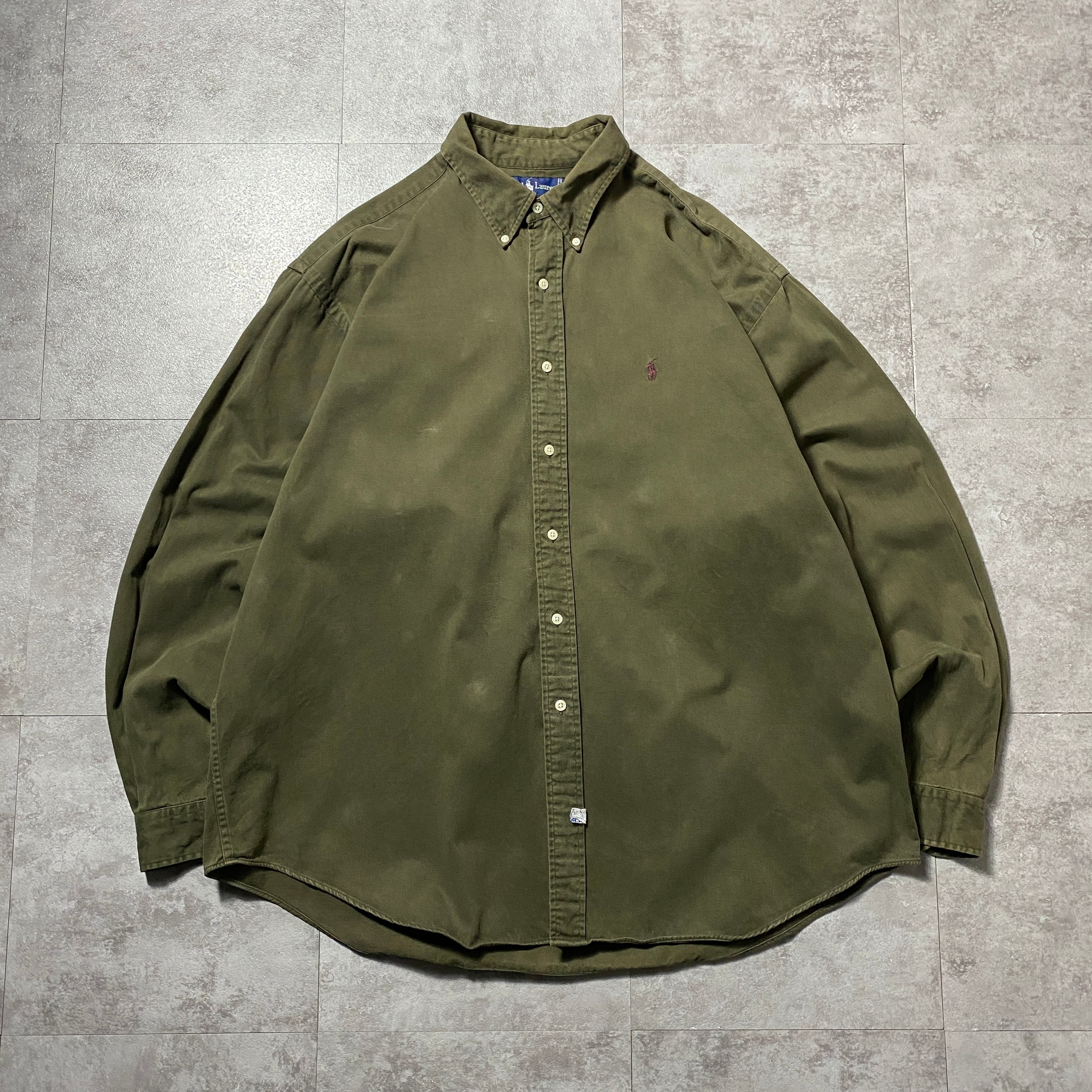 ラルフローレン リネンシャツ ポニー刺繍 カーキグリーン ラルフローレン リネンシャツ ポニー刺繍 カーキグリーン