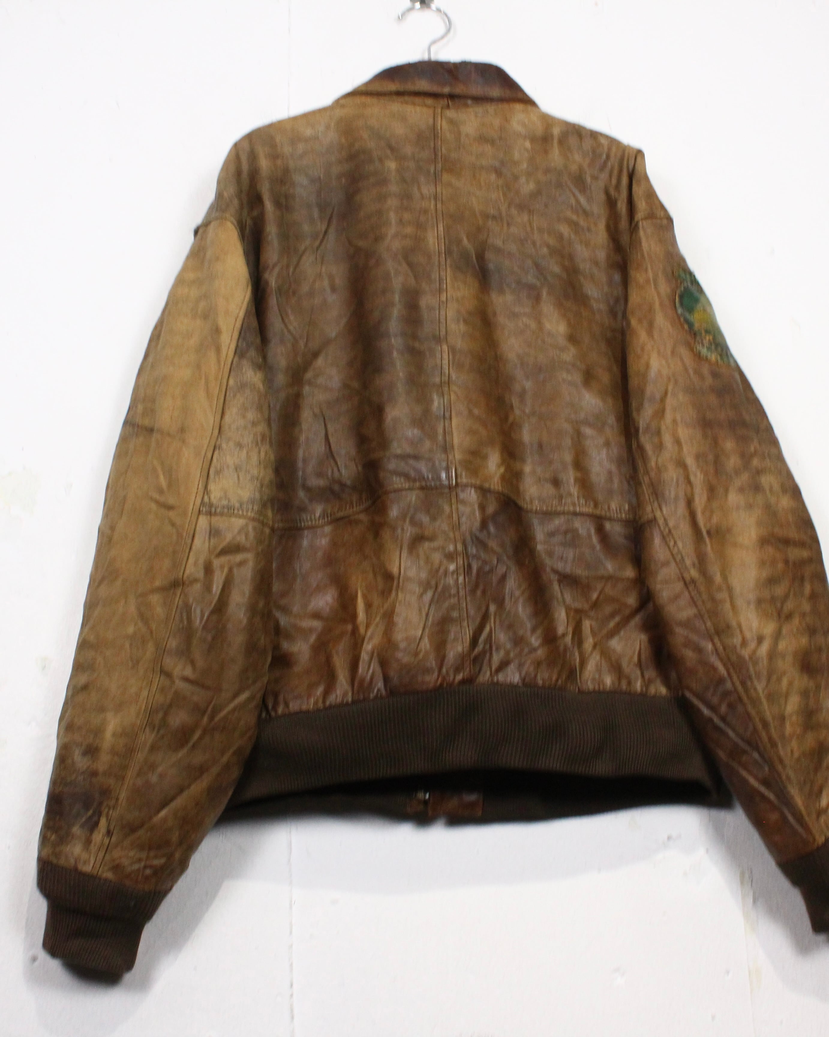 Caka act2】Special Aging Vintage A-2 Leather Flight Jacket | Caka