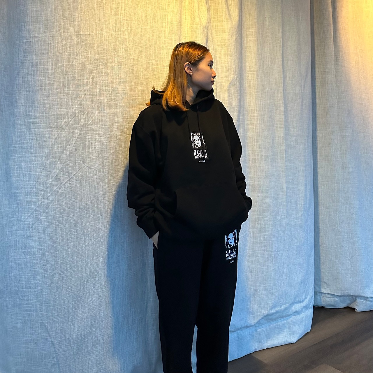 【X-girl】FACE PATCH SWEAT HOODIE【エックスガール】