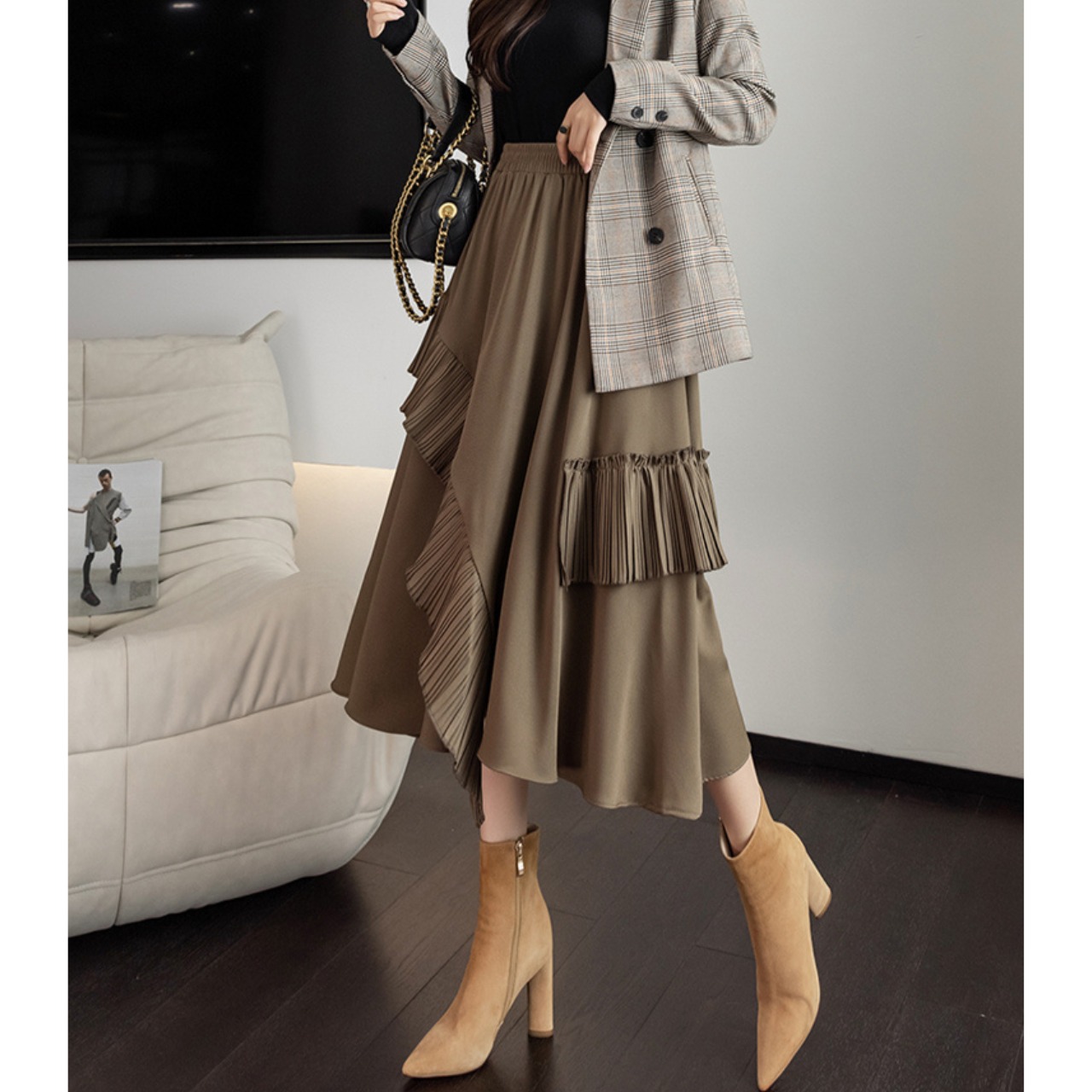 フリル アシンメトリー スカート 10303